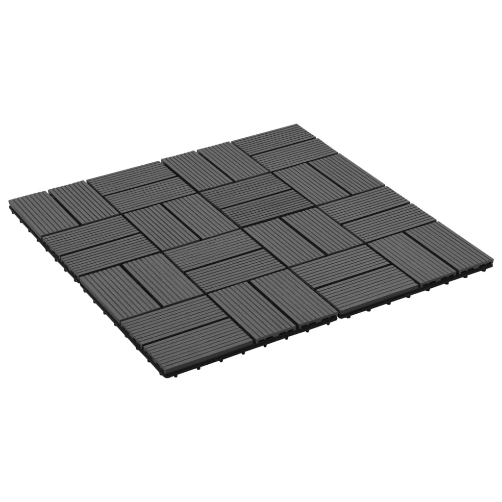 Carreaux de terrasse 22 pcs 30 x 30 cm 2 m² WPC Noir