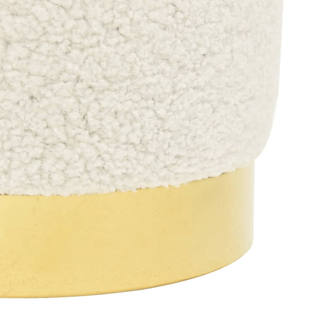 Tabouret de rangement rond Blanc Molleton