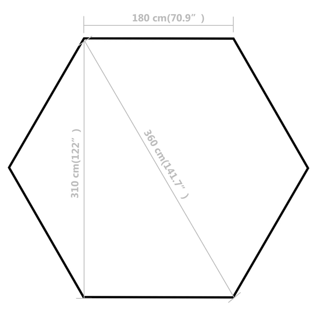 Chapiteau hexagonal avec 6 parois latérales 3,6x3,1m Bleu foncé