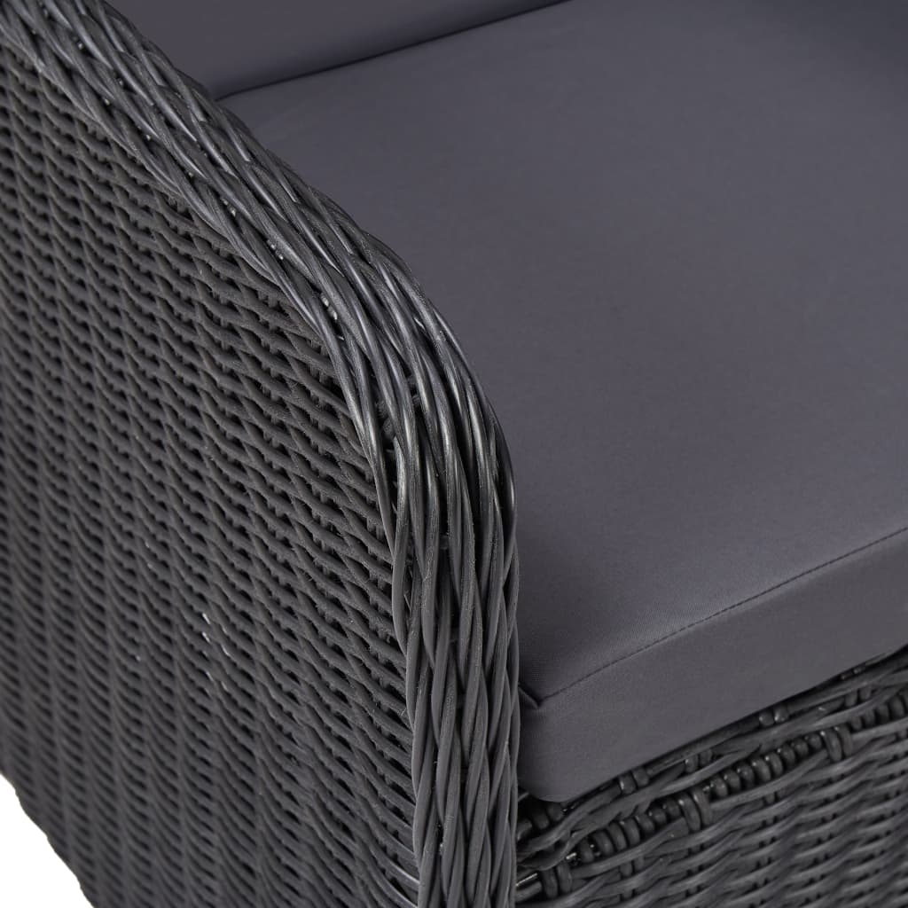 9 Piece Outdoor Dining Set Poly Rattan Black (4x46548+310145)