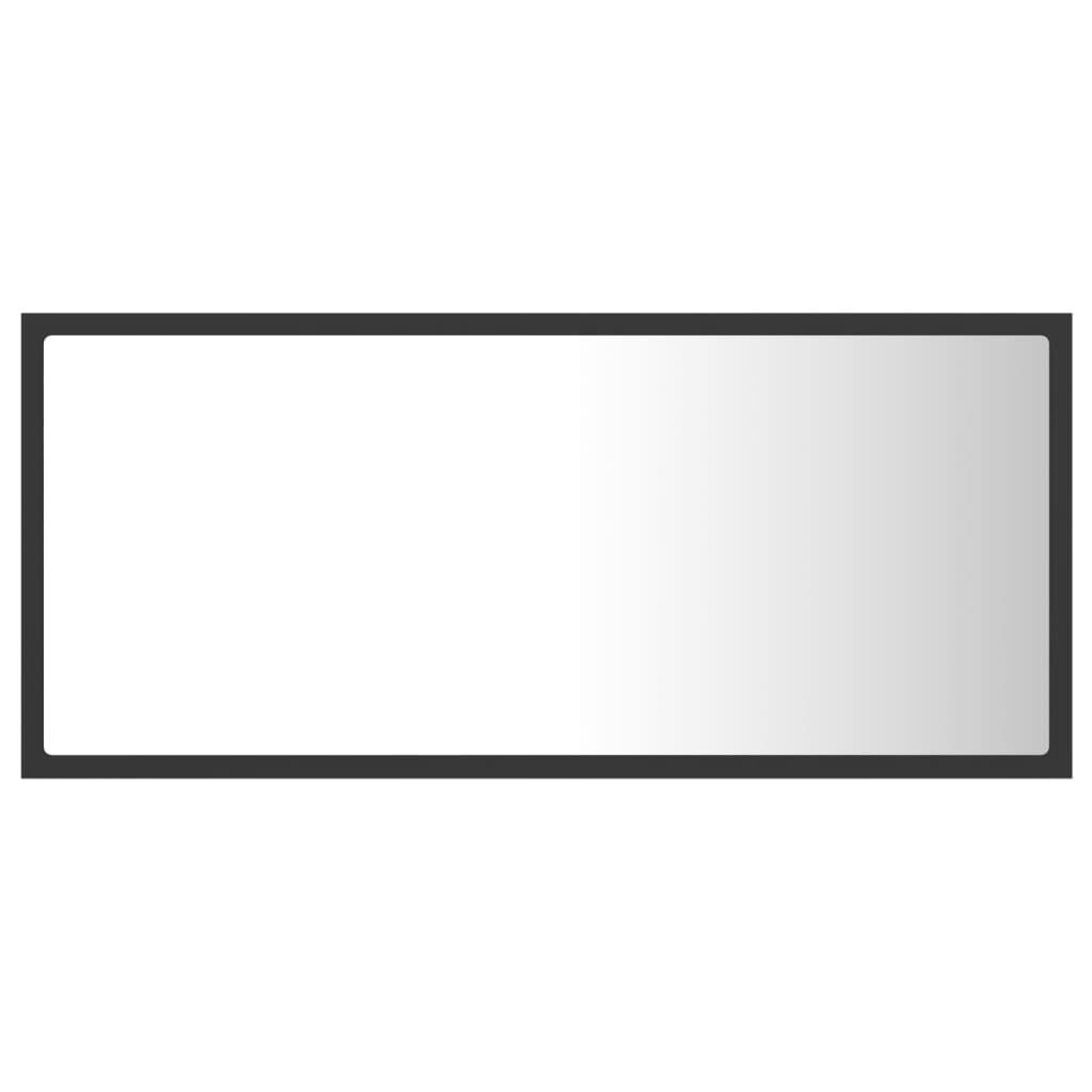 Miroir à LED de salle de bain Gris 90x8,5x37 cm Aggloméré