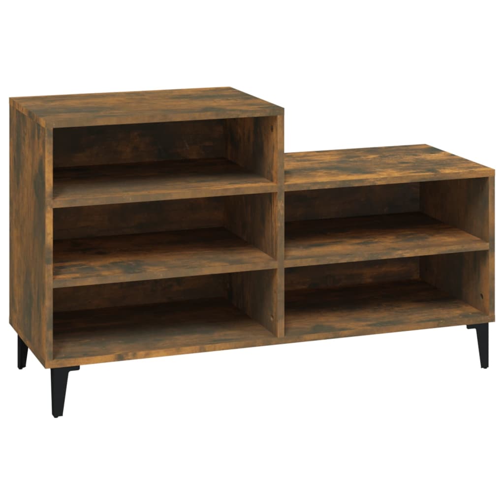 Armoire à chaussures Chêne fumé 102x36x60 cm Bois d'ingénierie