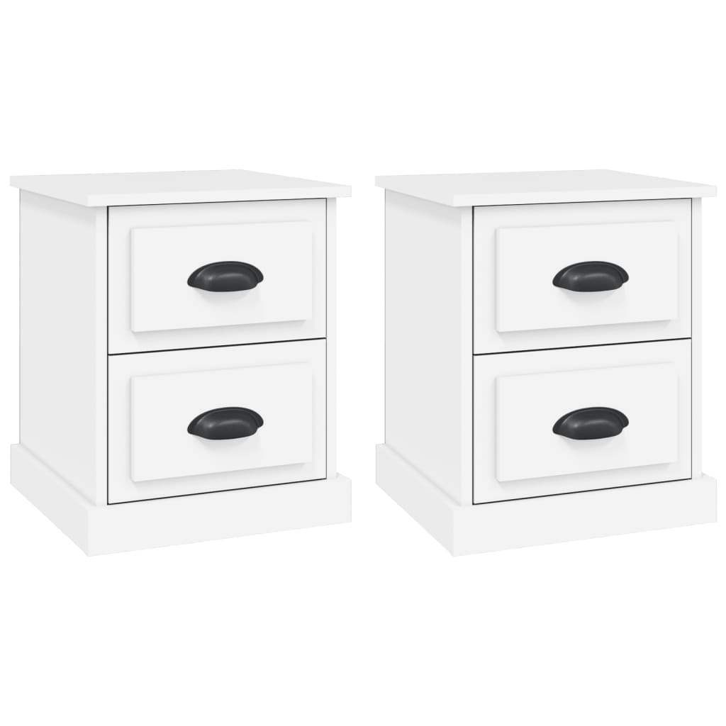 Tables de chevet 2 pcs blanc 39x39x47,5 cm bois d'ingénierie