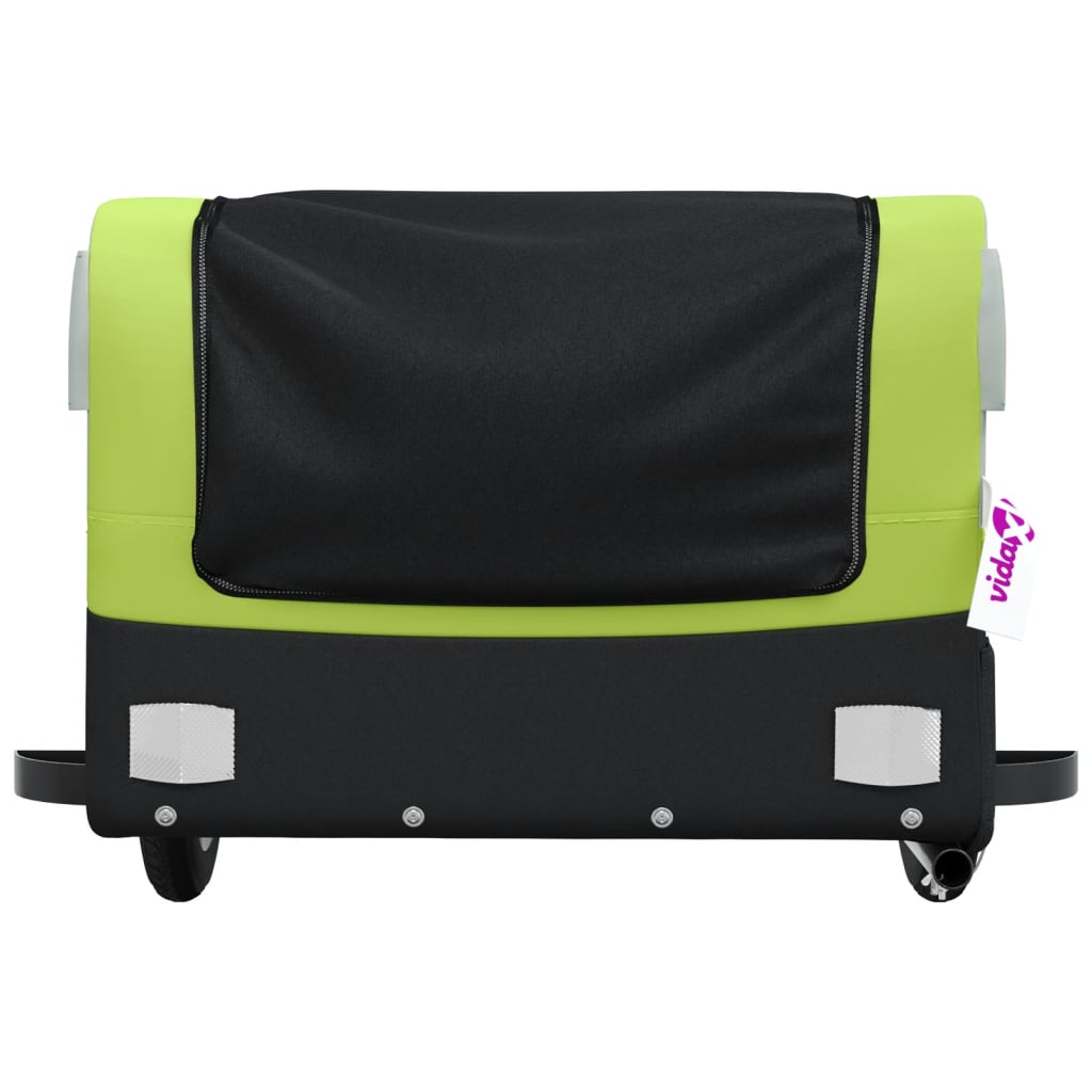 Remorque pour vélo noir et vert 30 kg fer